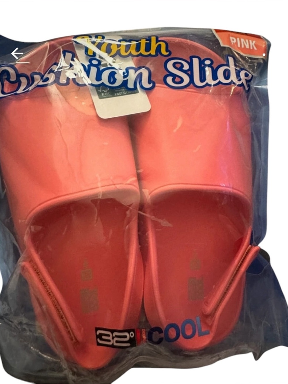 32 degree Youth Fashion Slide - Pink Comfort Slides new in package